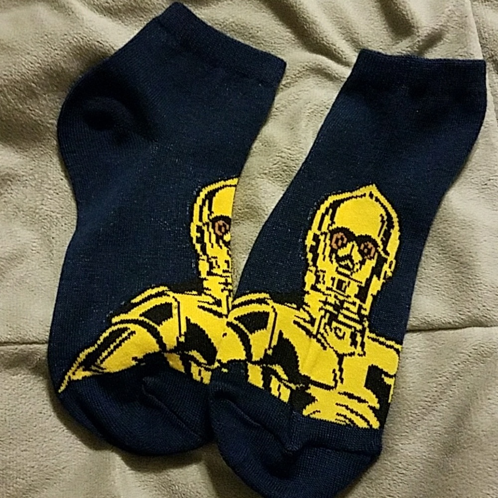 Women's C-3PO ankle socks navy star wars